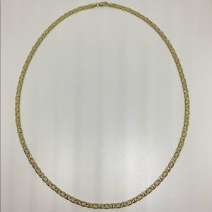 14K Solid Gold Chain Anchor Mariner Necklace 25"